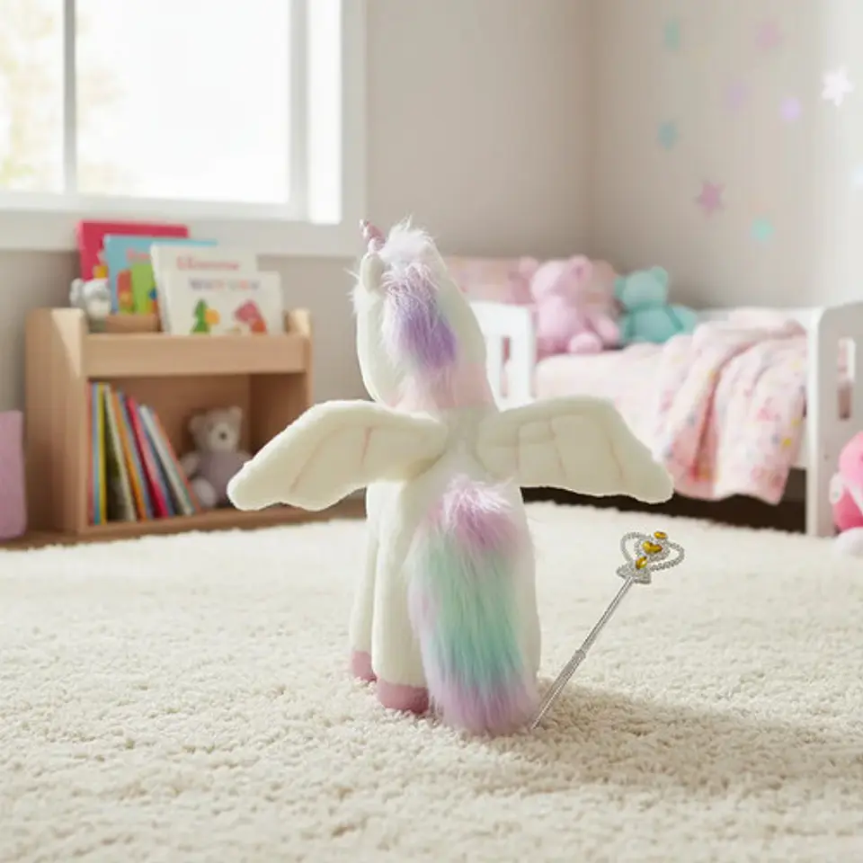 Peluche Unicornio Interactivo Camina Luz Mueve Cola Mascota 8