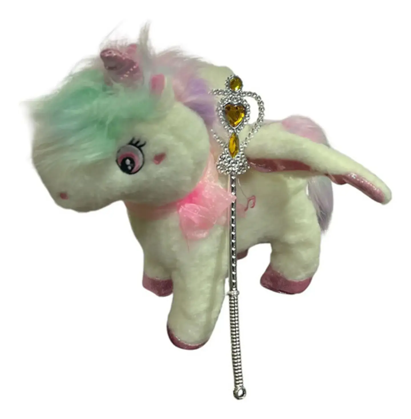 Peluche Unicornio Interactivo Camina Luz Mueve Cola Mascota 9