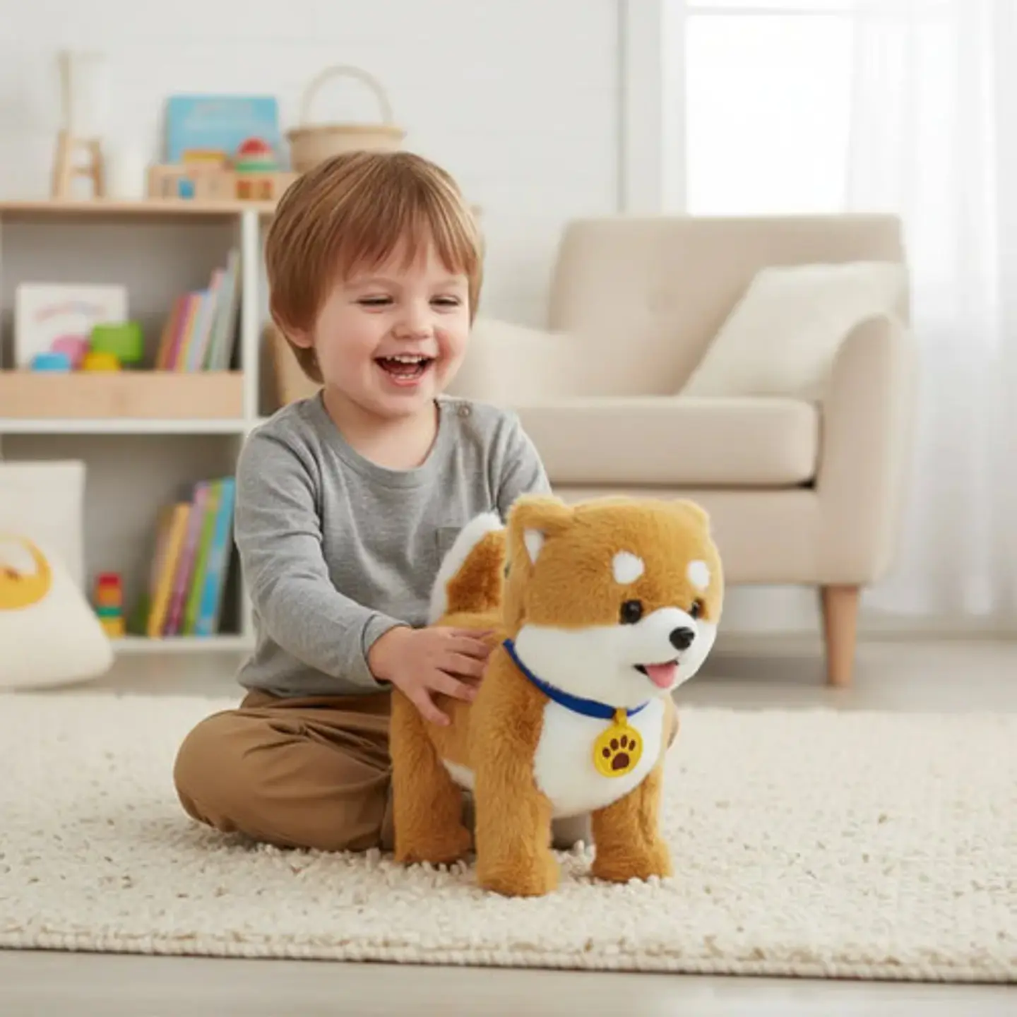 Perro Peluche Control Collar Camina Ladra Saca La Lengua 6