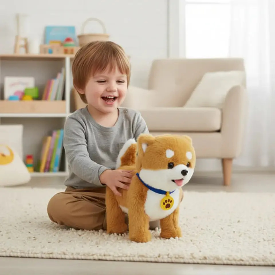 Perro Peluche Control Collar Camina Ladra Saca La Lengua 6