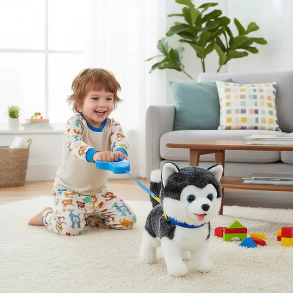 Perro Peluche Control Collar Camina Ladra Saca La Lengua 14