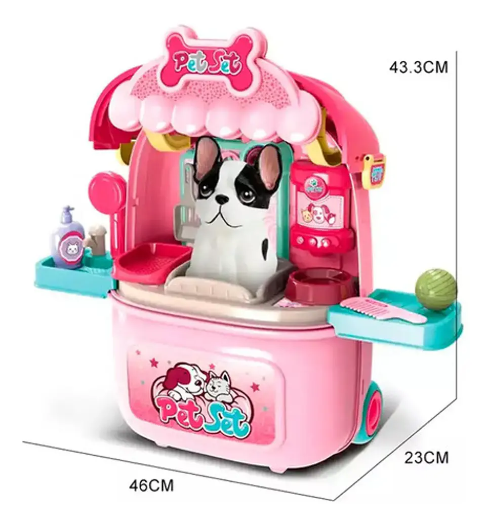 Juguete Kit Mascota Set Veterinaria Cuidado Maleta Maletin 6
