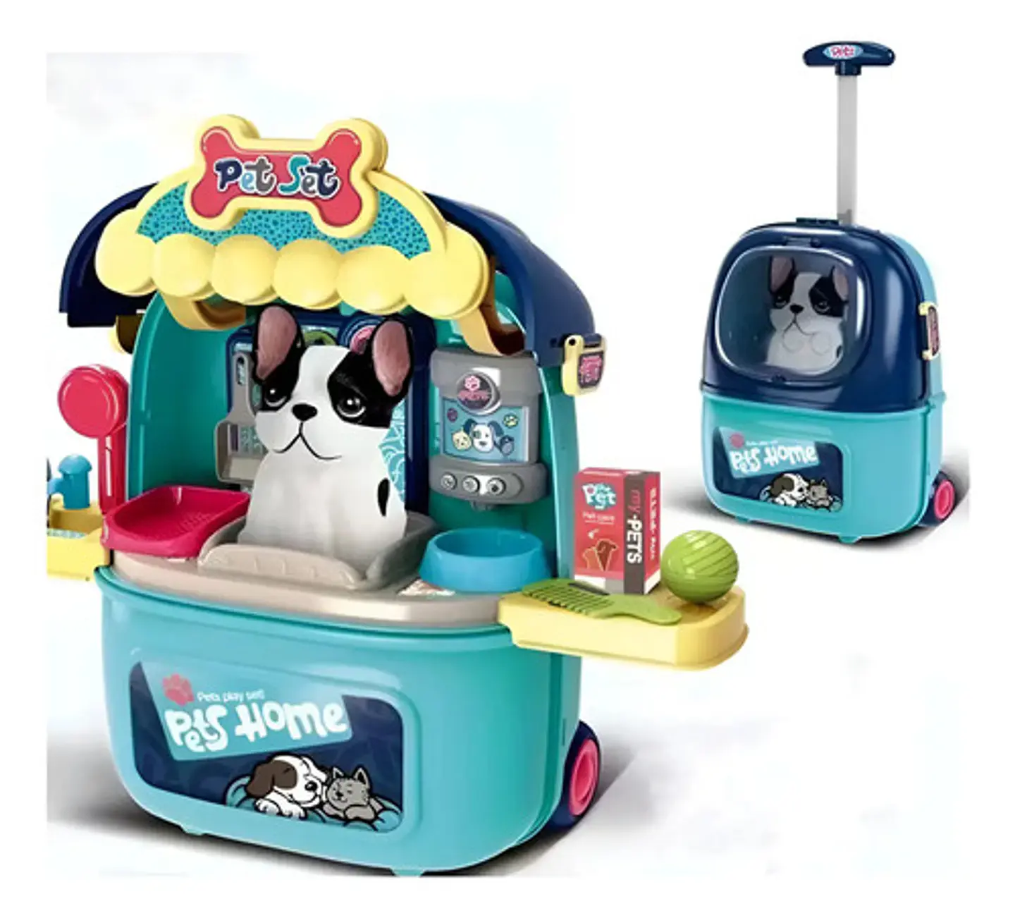 Juguete Kit Mascota Set Veterinaria Cuidado Maleta Maletin 10