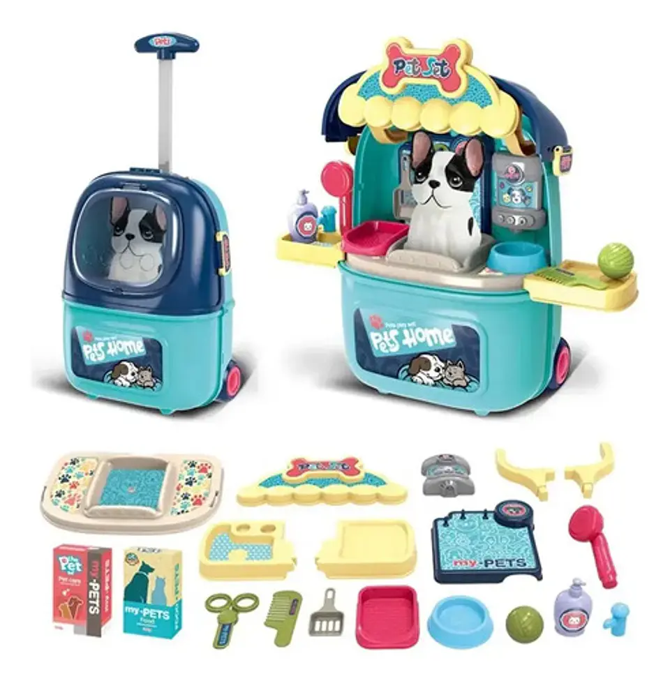 Juguete Kit Mascota Set Veterinaria Cuidado Maleta Maletin 12