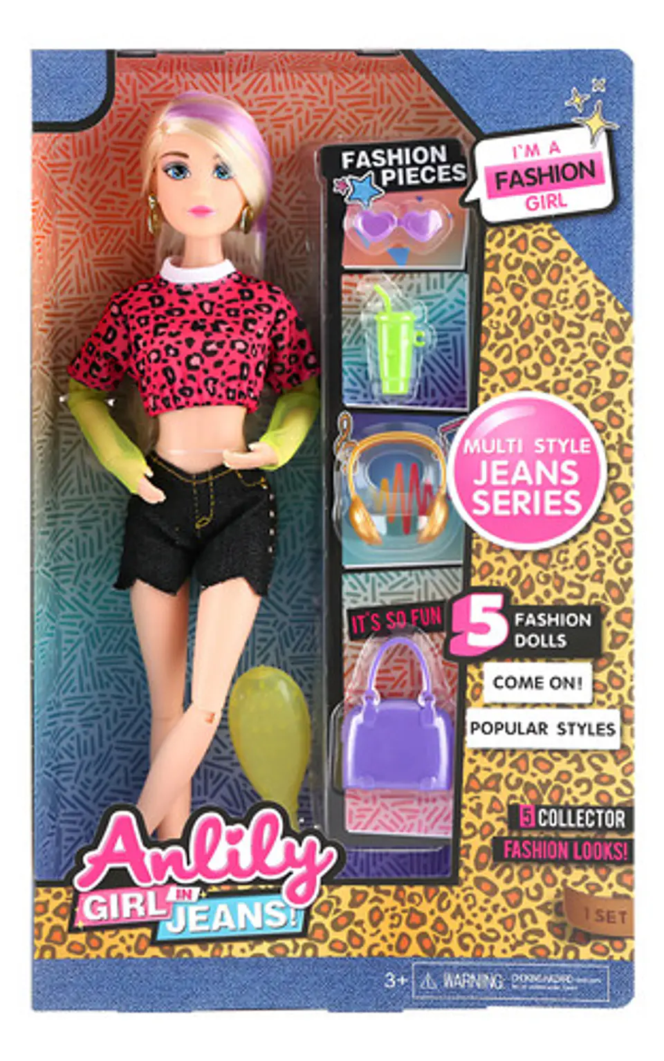 Muñeca Anlily  30 Cm Fashionista Accesorios Ve 1