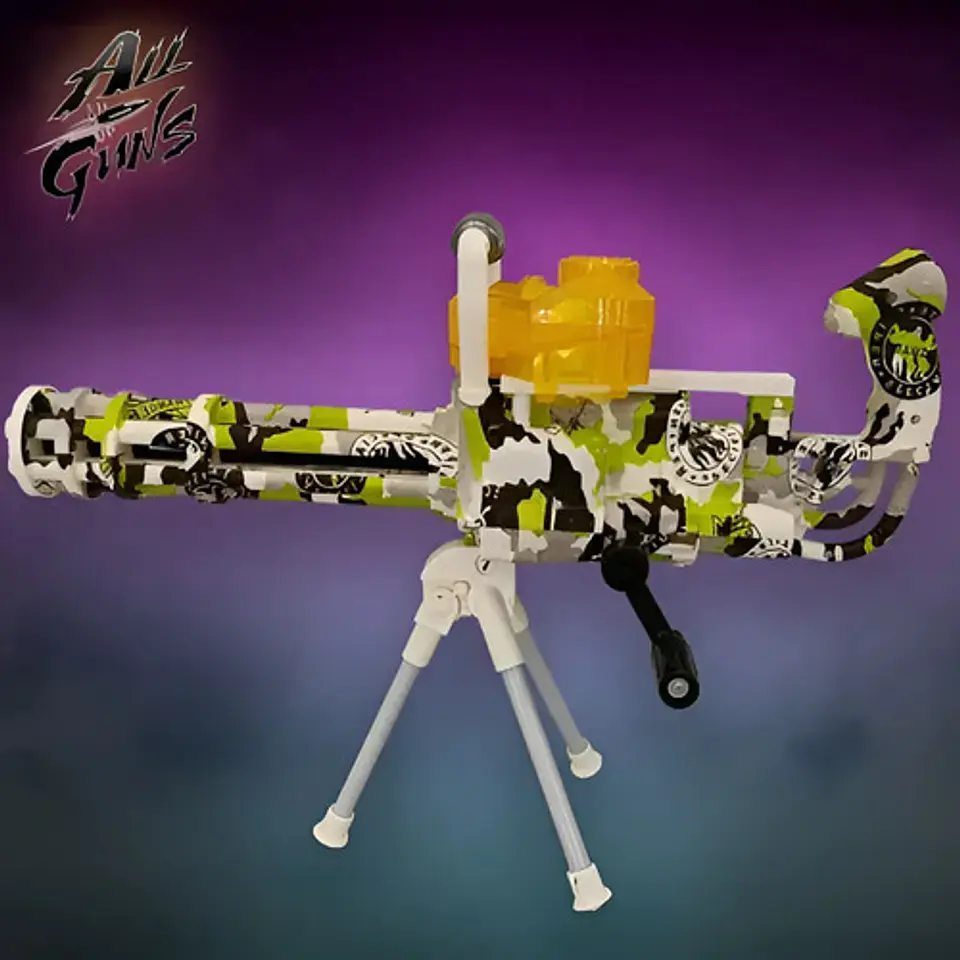 Minigun Pistola Hidrogel Recargable Con Orvis Y Luces 18