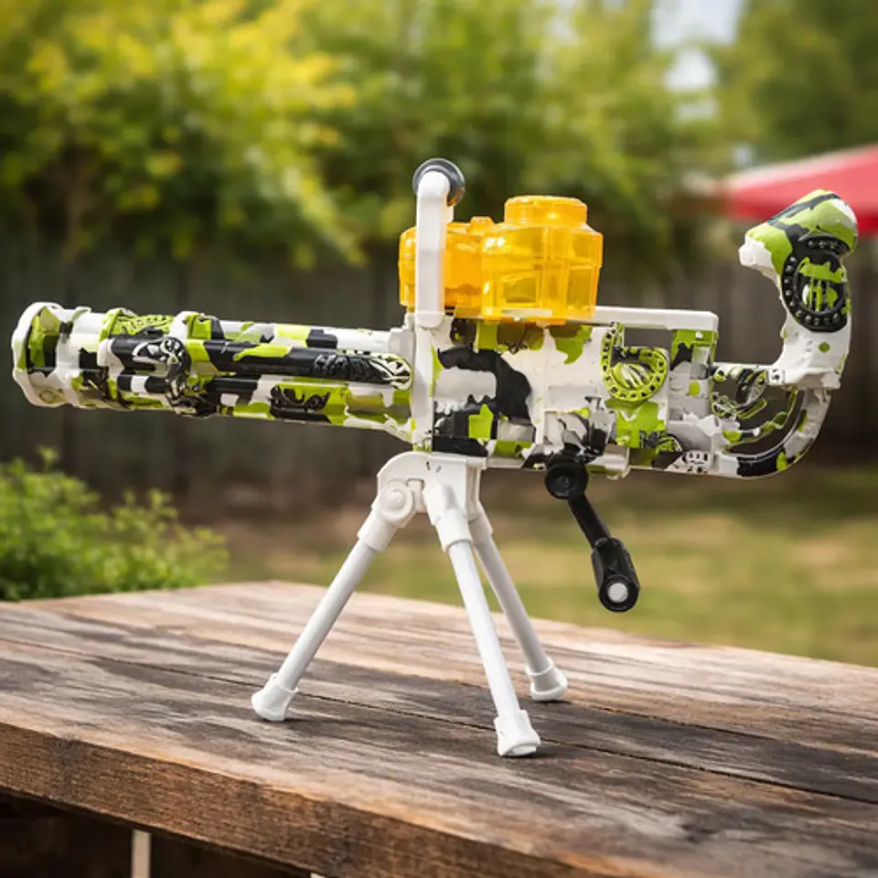 Minigun Pistola Hidrogel Recargable Con Orvis Y Luces 19