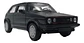 Volkswagen Golf 1 Gti, Escala 1:36, Metal, 11 Cms Largo Color Verde Oscuro - Miniatura 1