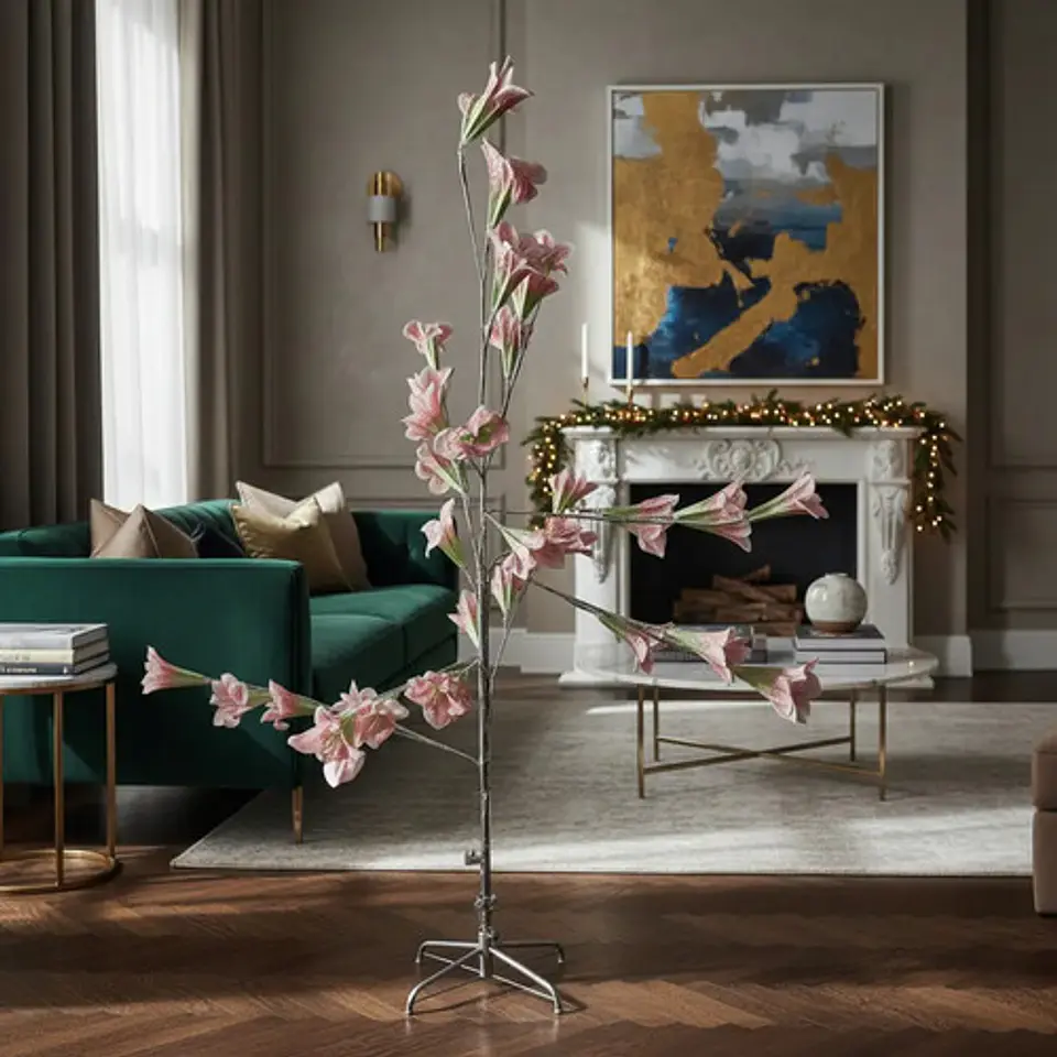 Arbol Hojas Luz Decoración Bodas Color Rosa 130 Cm Navidad 2