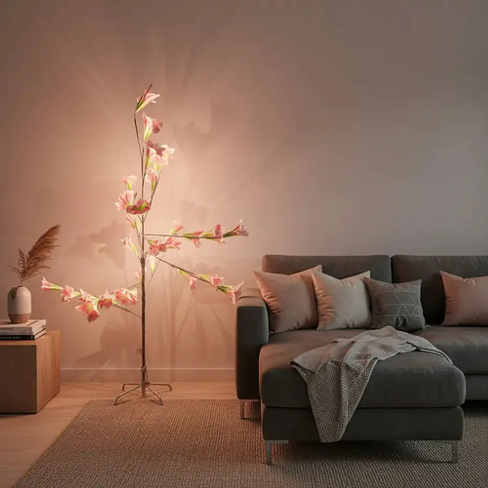 Arbol Hojas Luz Decoración Bodas Color Rosa 130 Cm Navidad 3