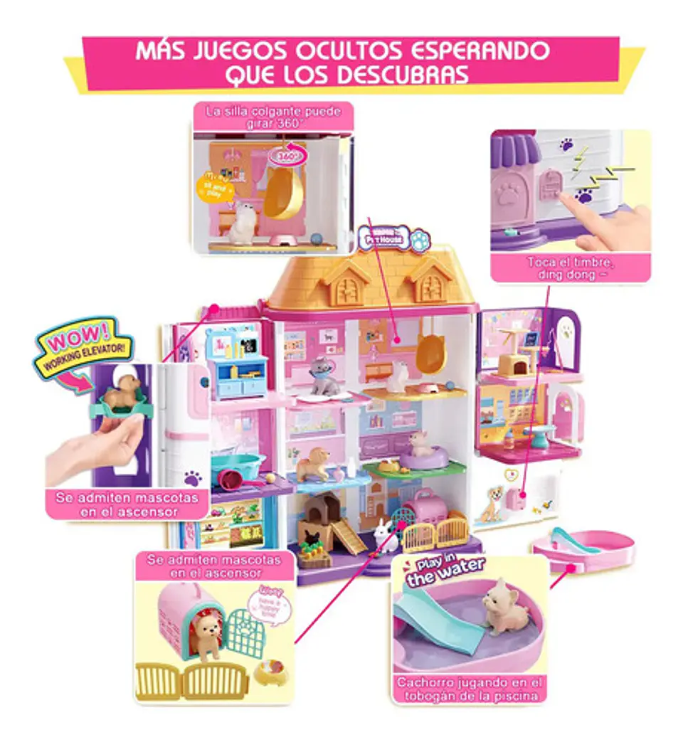 Casa De Mascotas Con Accesorios Y 5 Escenarios Diferentes 7