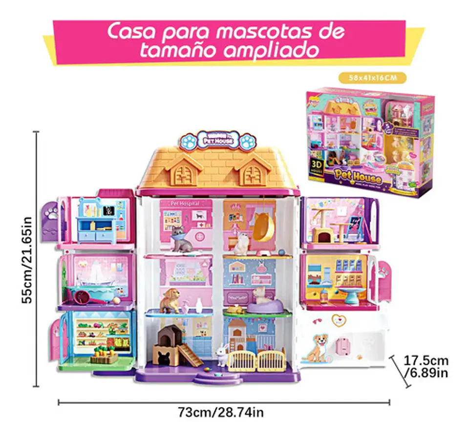 Casa De Mascotas Con Accesorios Y 5 Escenarios Diferentes 9