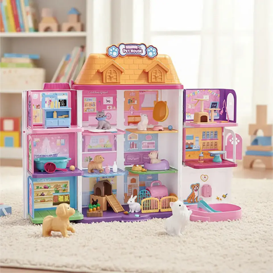 Casa De Mascotas Con Accesorios Y 5 Escenarios Diferentes 10