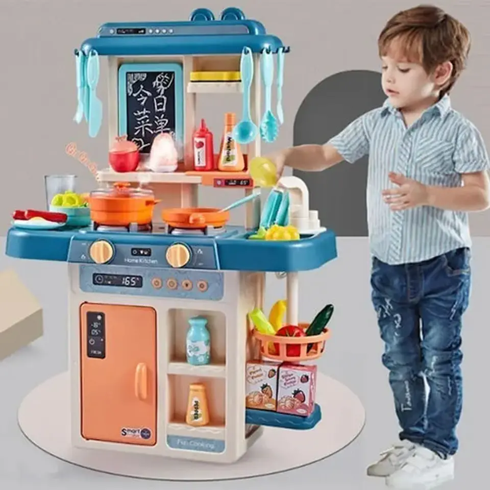 Cocinita Infantil Modern Kitchen 889-170 Azul Con Sonido Y Luz 63cm 42 Piezas 889-167 Azul 3