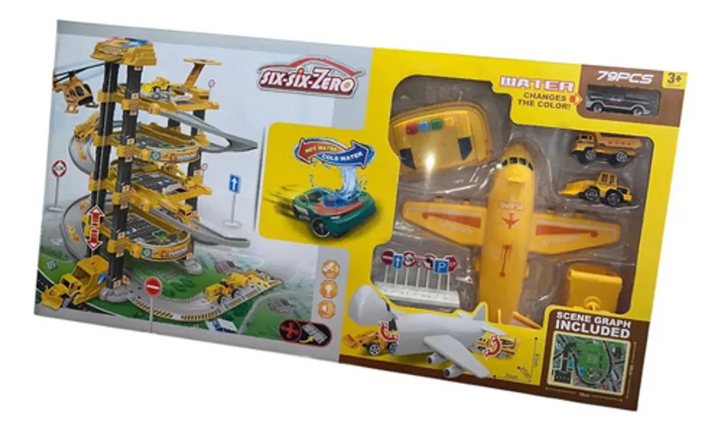 Pista De Bomberos Macrooutlet Con Garaje De 4 Niveles, Luces Y Sonidos Amarillo 2