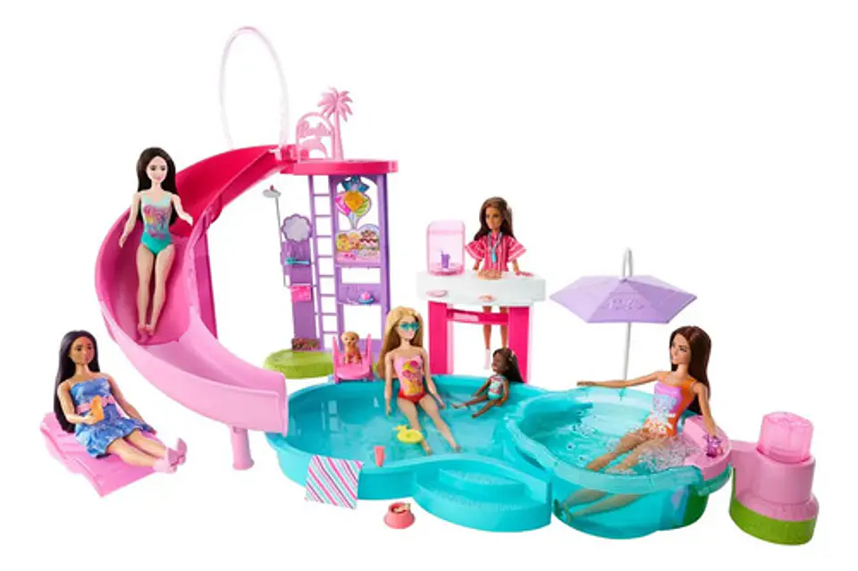 Set De Juguetes Barbie Dream Pool Piscina Mattel 1