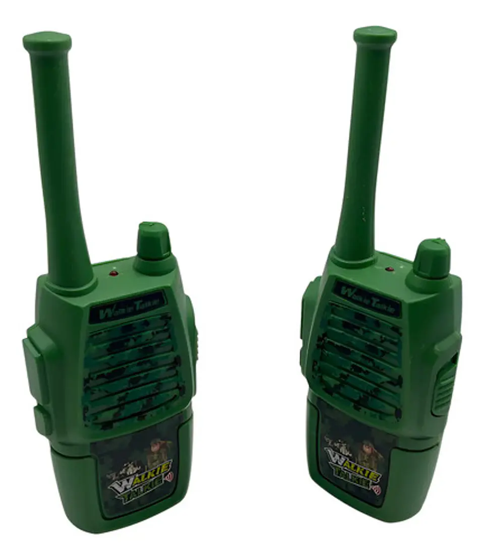 Walkie Talkies Radio Infantil 400 Metros Alcance Verde Milit 1