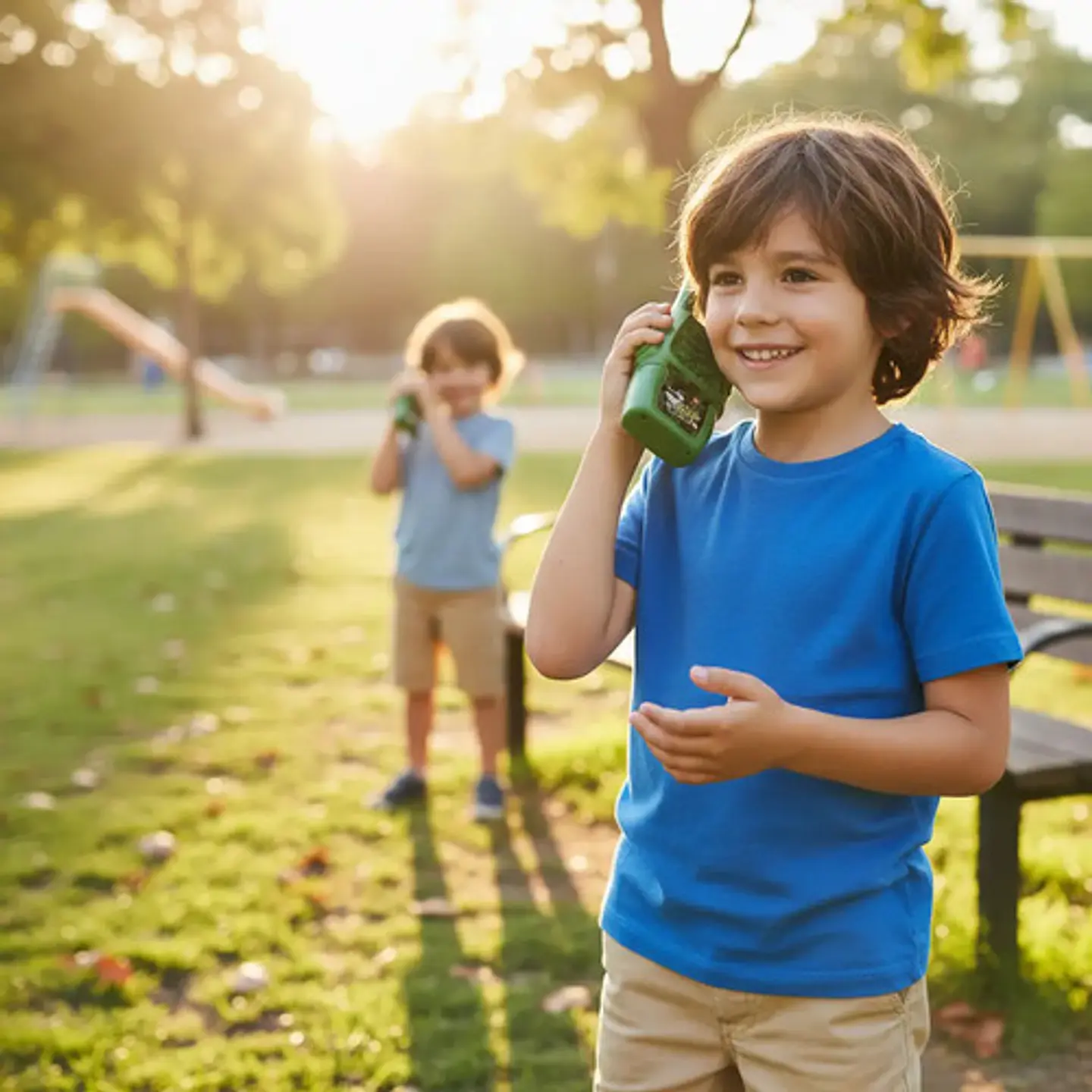 Walkie Talkies Radio Infantil 400 Metros Alcance Verde Milit 3