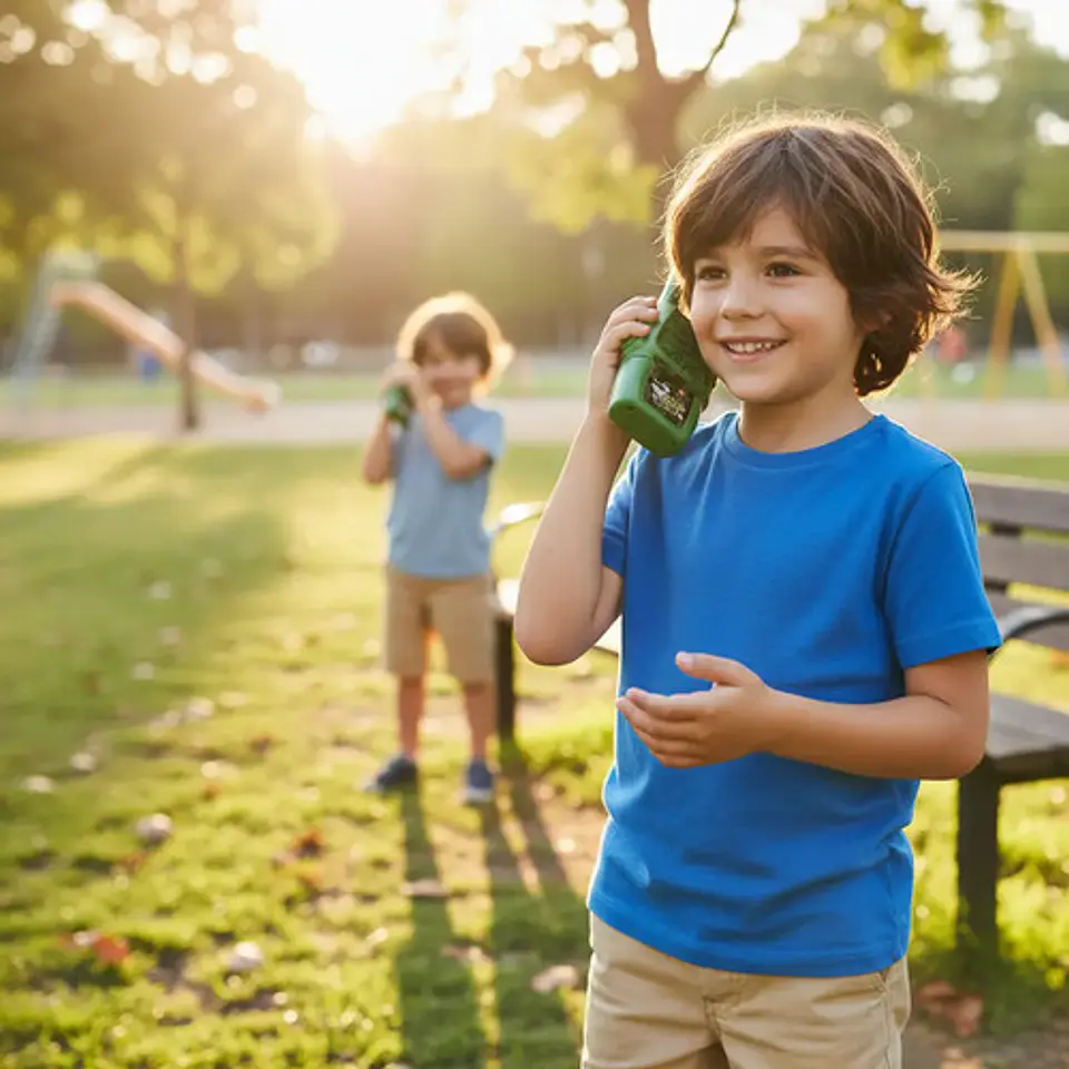 Walkie Talkies Radio Infantil 400 Metros Alcance Verde Milit 3