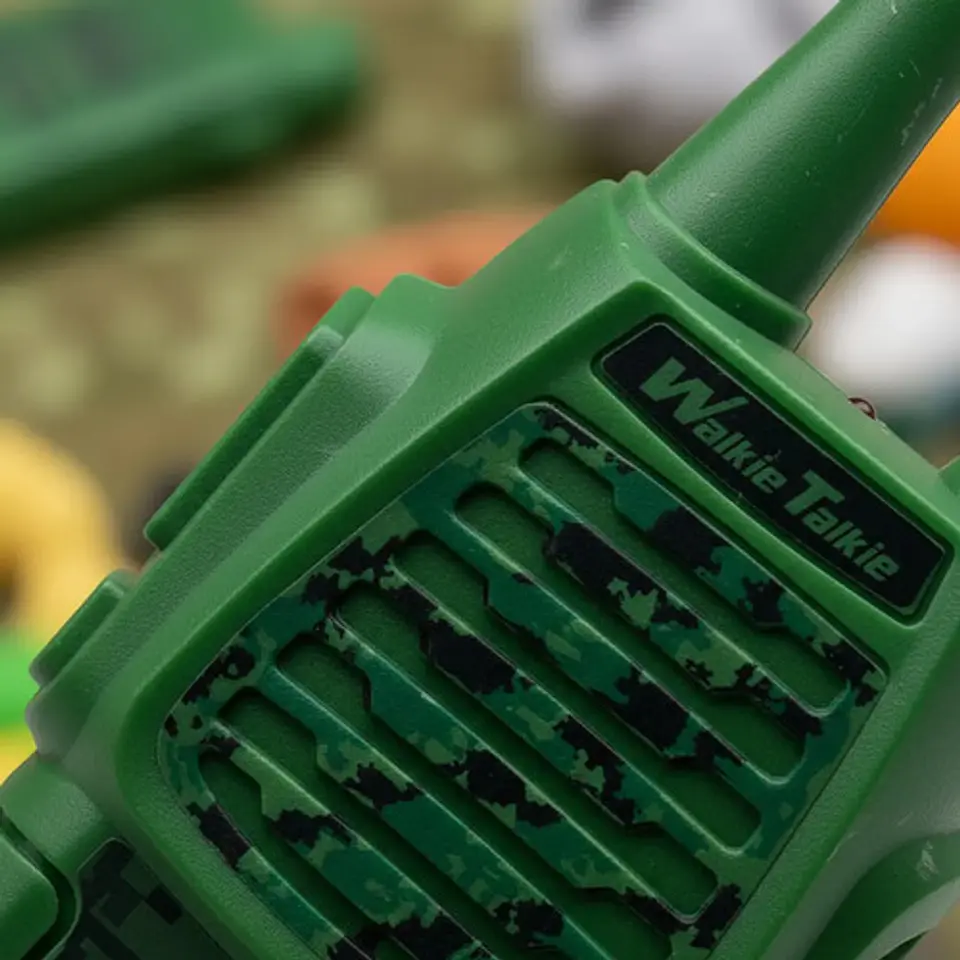 Walkie Talkies Radio Infantil 400 Metros Alcance Verde Milit 4