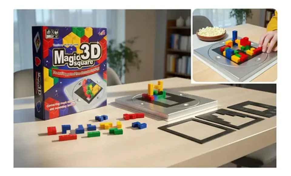 Juego Ingenio 3d Cubo Magico Logica Espacial 148pcs Tetris 5