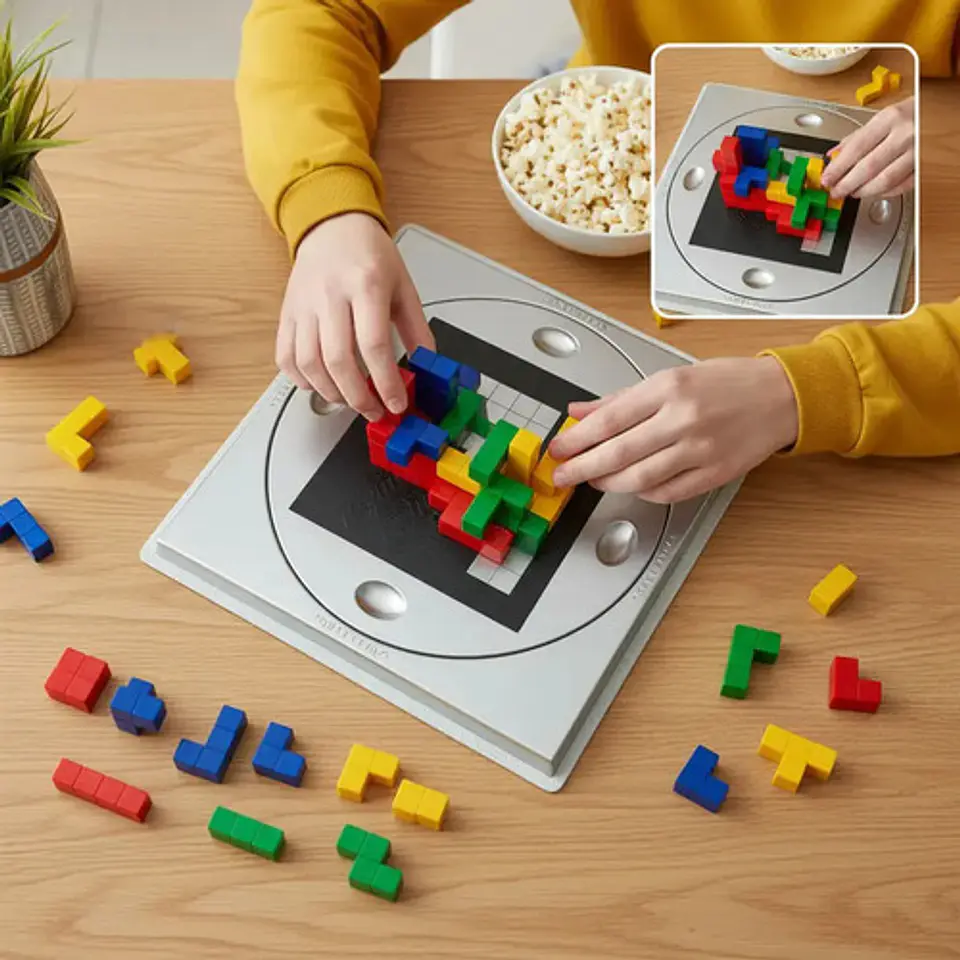 Juego Ingenio 3d Cubo Magico Logica Espacial 148pcs Tetris 8