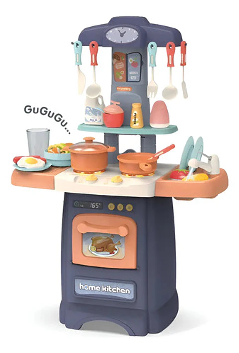 Set Cocina De Juguete Niñas Infantil Agua Sonidos Y Luz Azul 889-175
