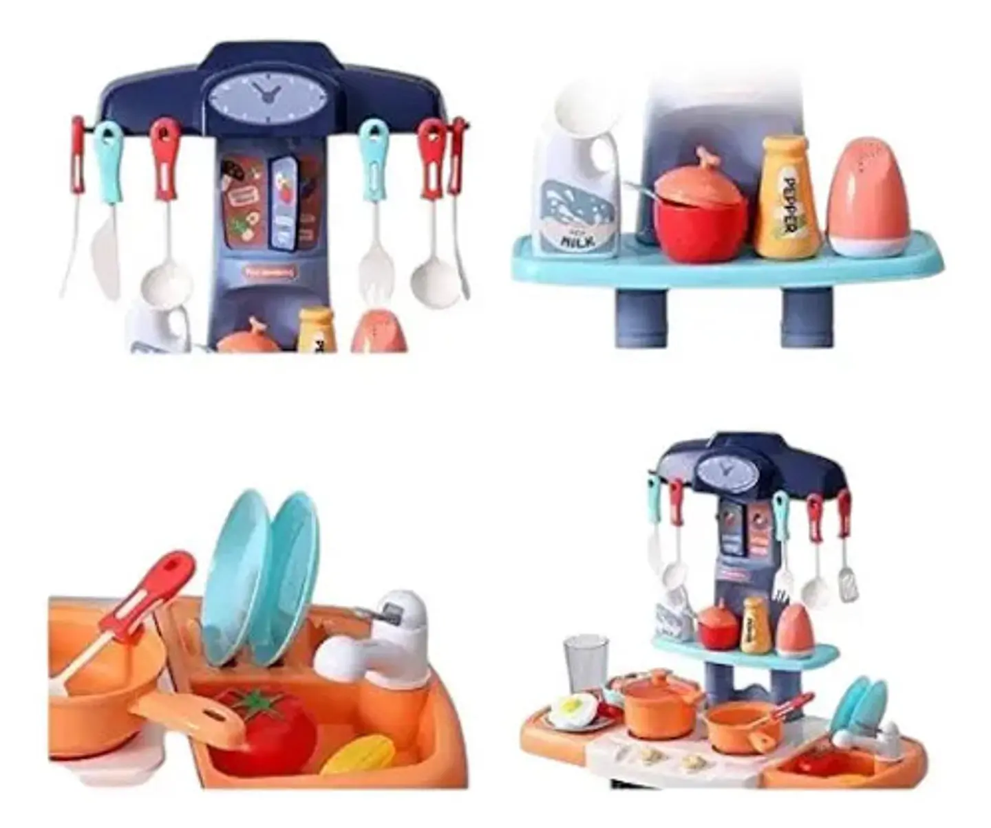 Set Cocina De Juguete Niñas Infantil Agua Sonidos Y Luz Azul 889-175 3