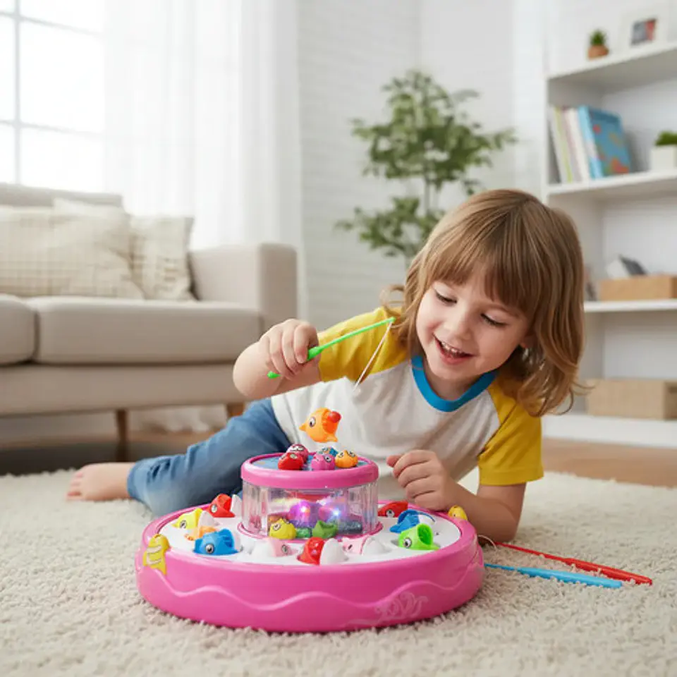 Juego De Pesca Para Niños Fishing Game Luces Sonido 8002 1