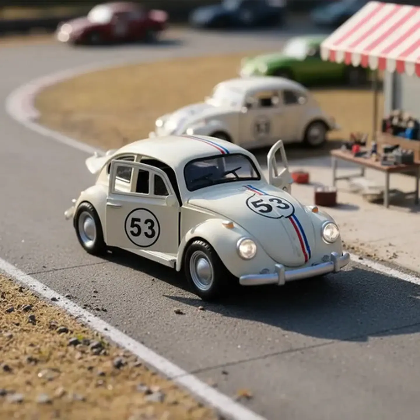 Vw Sedan Herbie Custom 1967 Esc:1/24 Kinsmart Coleccion Beig Color Beige 3