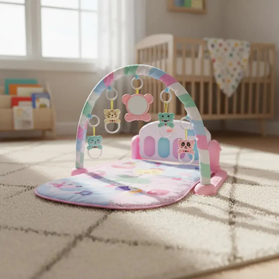 Gimnasio Piano Para Bebé Niña Tapete De Actividades Musical 2