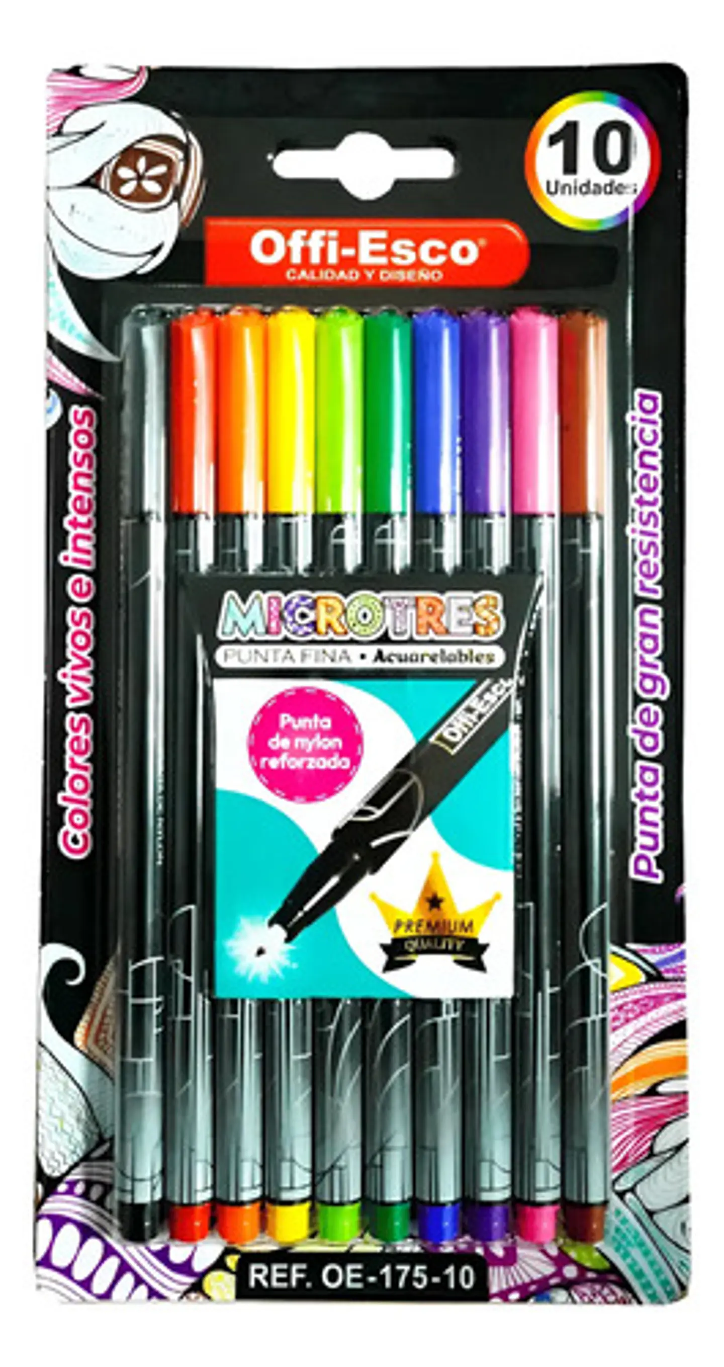 Marcadores Micropunta Offi-esco X10 Colores Oe-175-10 Multicolor 1