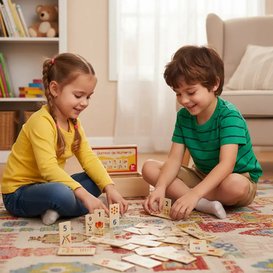Dominó Didáctico De Números En Madera Para Niños 1