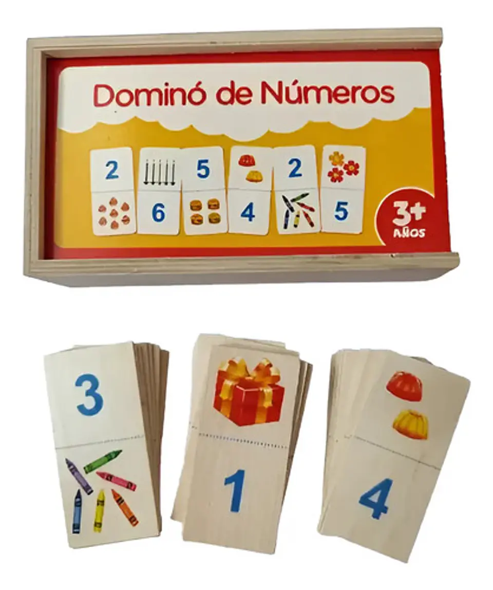 Dominó Didáctico De Números En Madera Para Niños 3