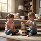 Jenga Torre De Equilibrio Con 54 Bloques De Colores Animales - Miniatura 3