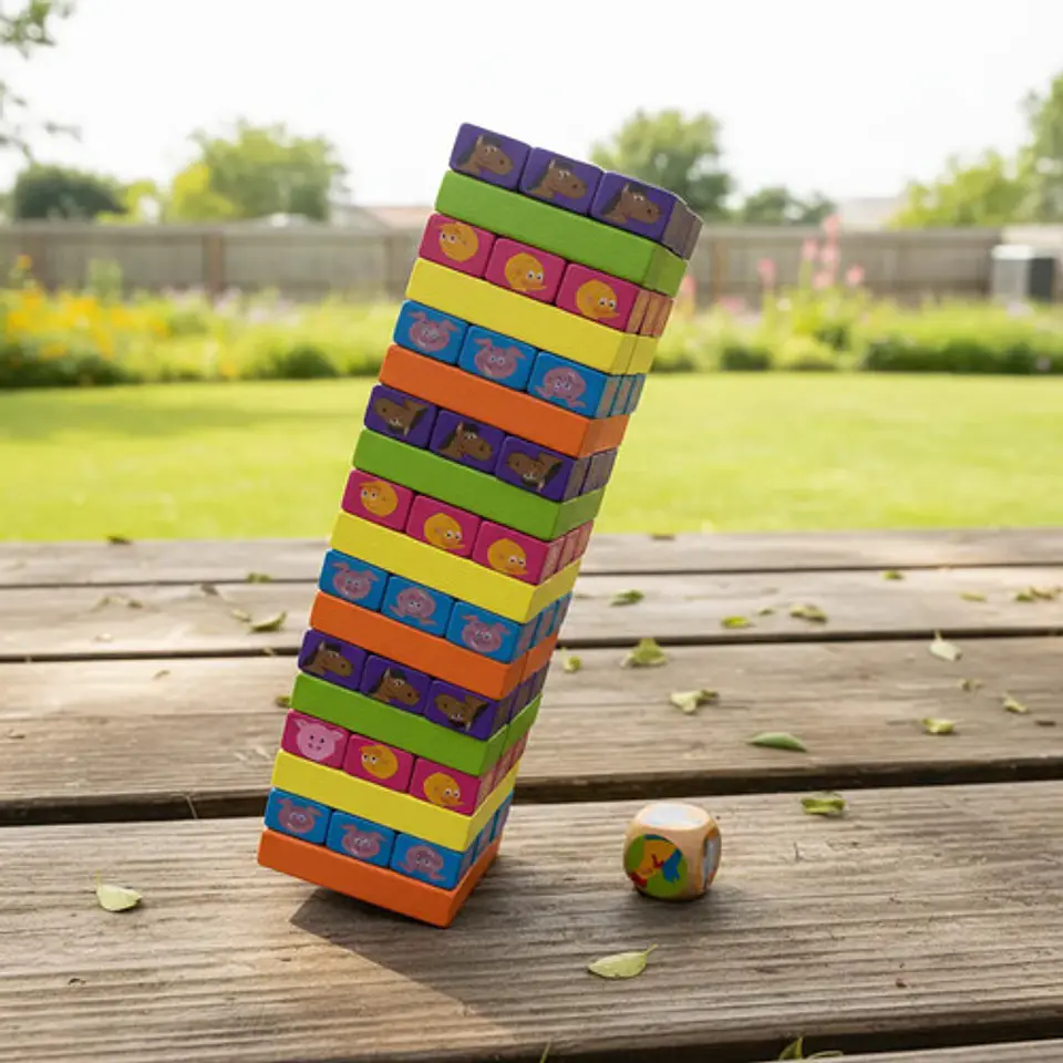Jenga Torre De Equilibrio Con 54 Bloques De Colores Animales 4