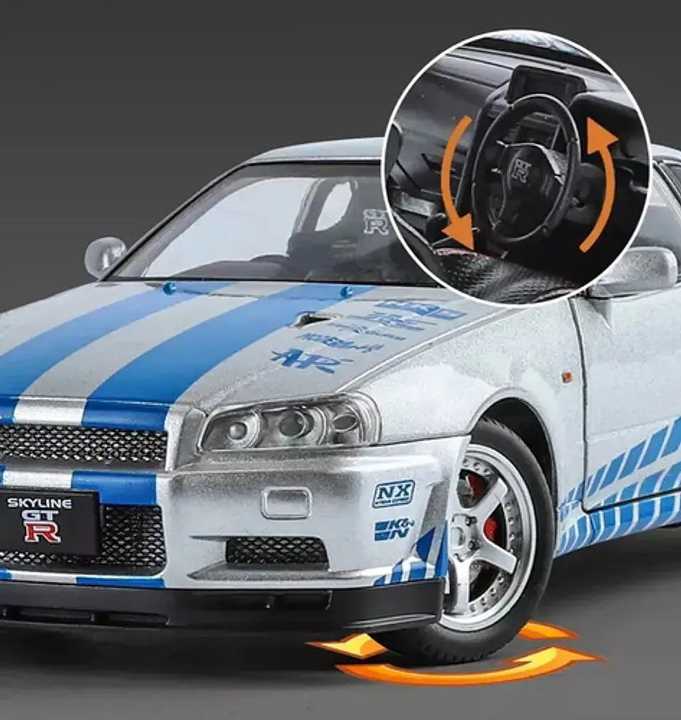 Rapidos Furiosos Nissan Gtr Juguete A Escala 1:24 Nissan 4