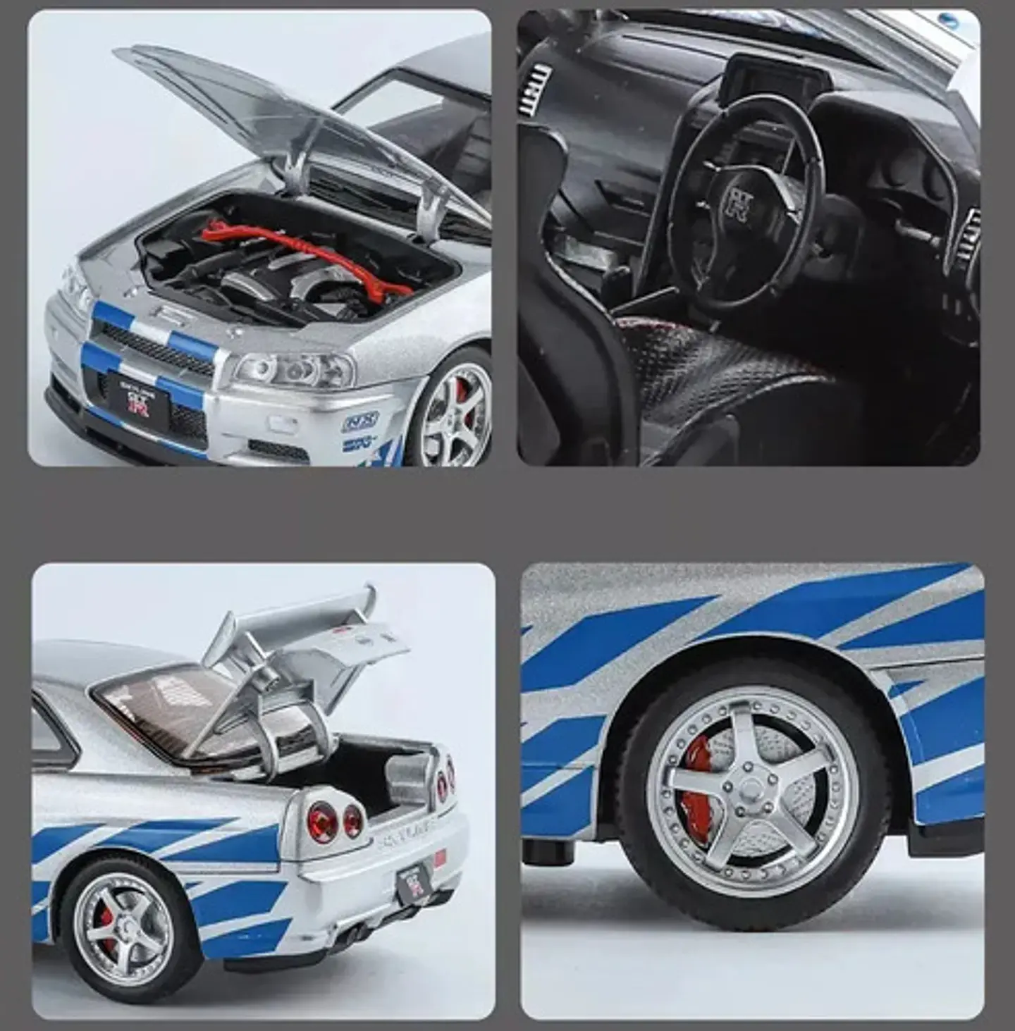 Rapidos Furiosos Nissan Gtr Juguete A Escala 1:24 Nissan 6