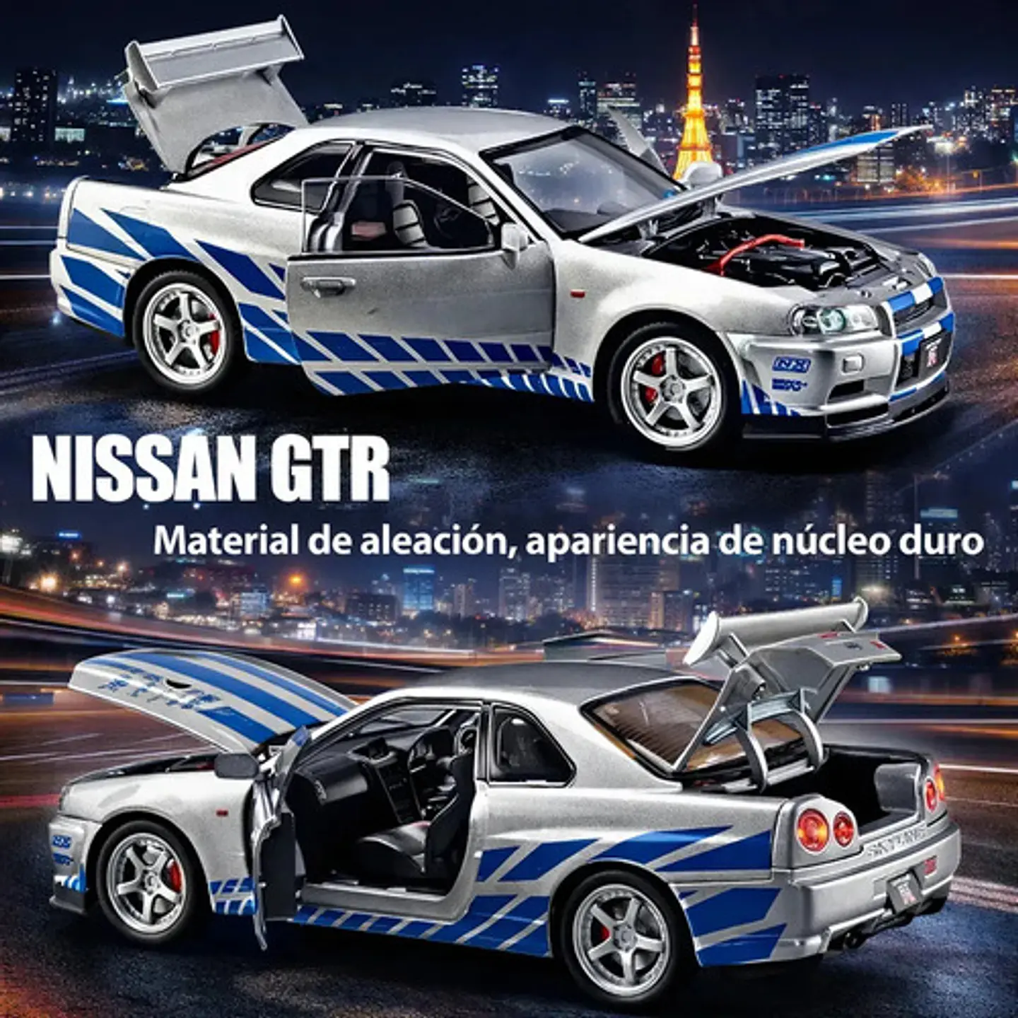 Rapidos Furiosos Nissan Gtr Juguete A Escala 1:24 Nissan 8