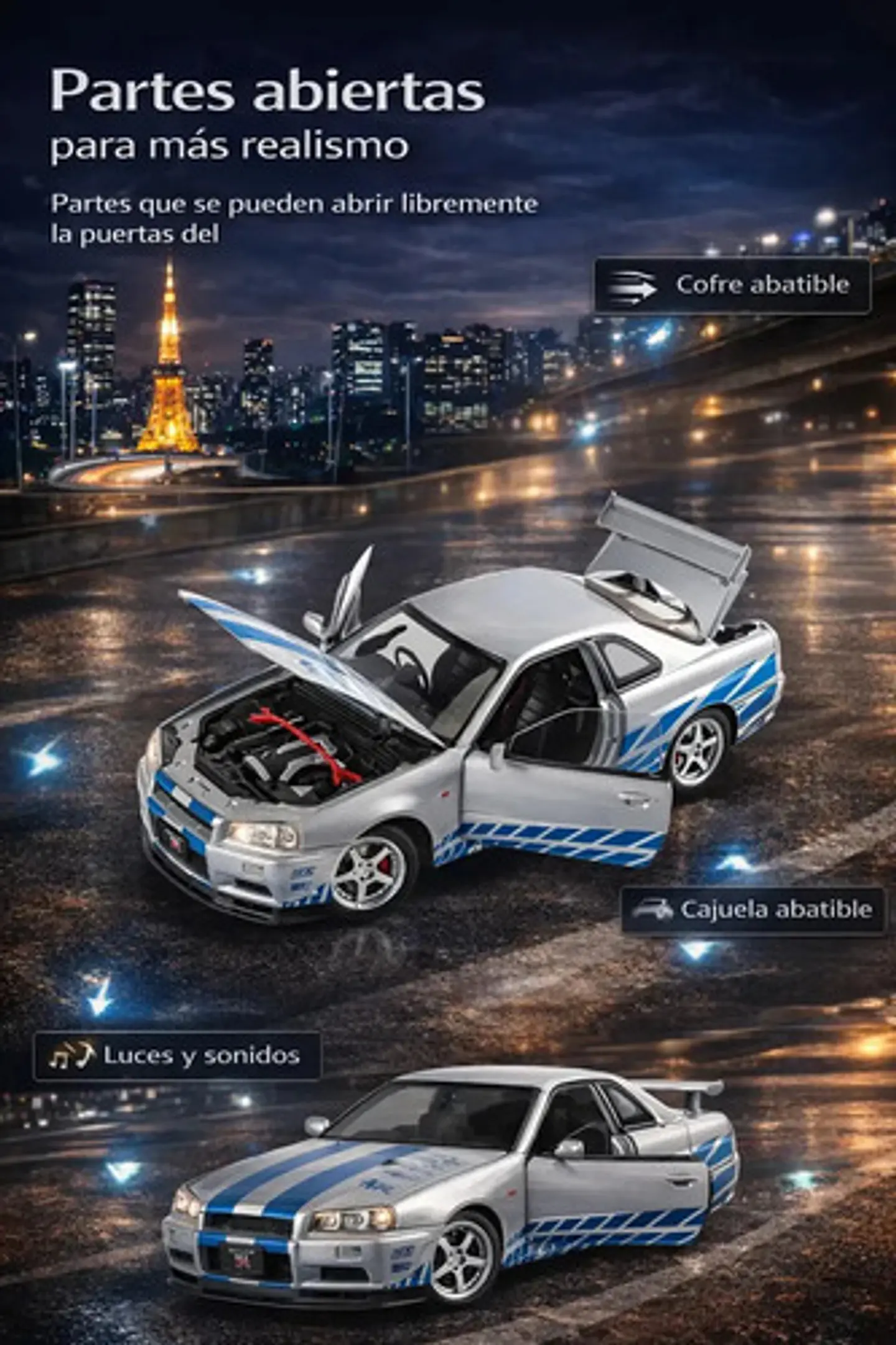 Rapidos Furiosos Nissan Gtr Juguete A Escala 1:24 Nissan 10