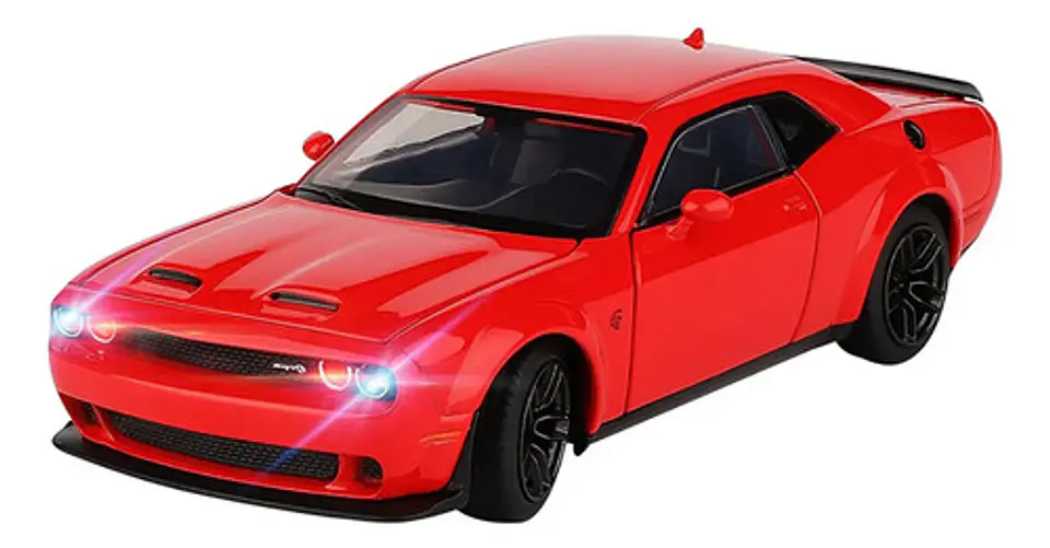 Dodge Challenger Srt Hellcat Redeye Miniatura Metal Car 1/24 Color Rojo 1