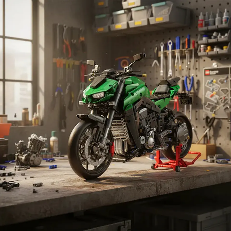 Moto De Bloques De Construcción Tipo Kawasaki Z1000 2