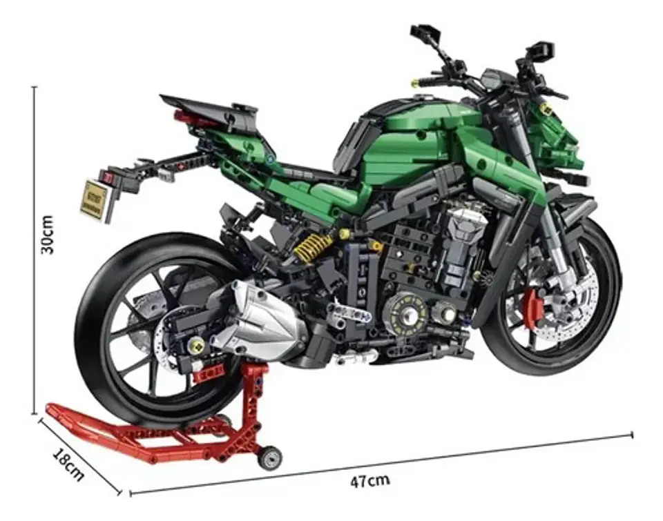 Moto De Bloques De Construcción Tipo Kawasaki Z1000 3