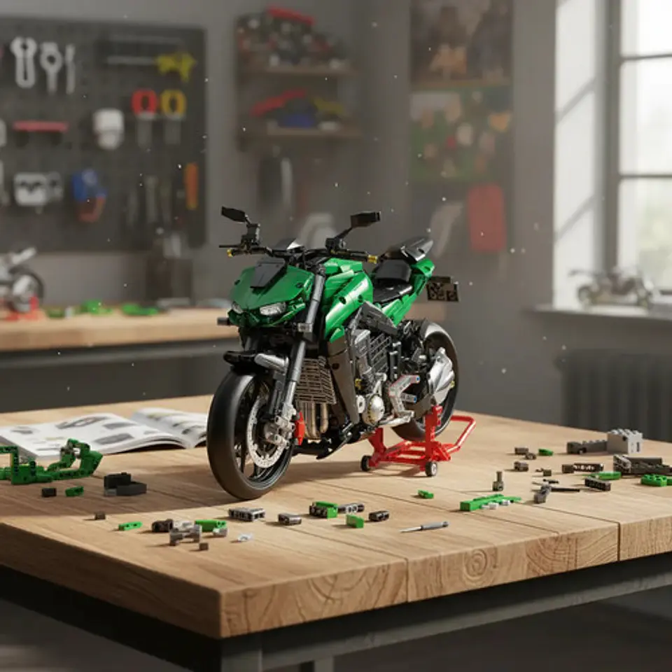 Moto De Bloques De Construcción Tipo Kawasaki Z1000 4