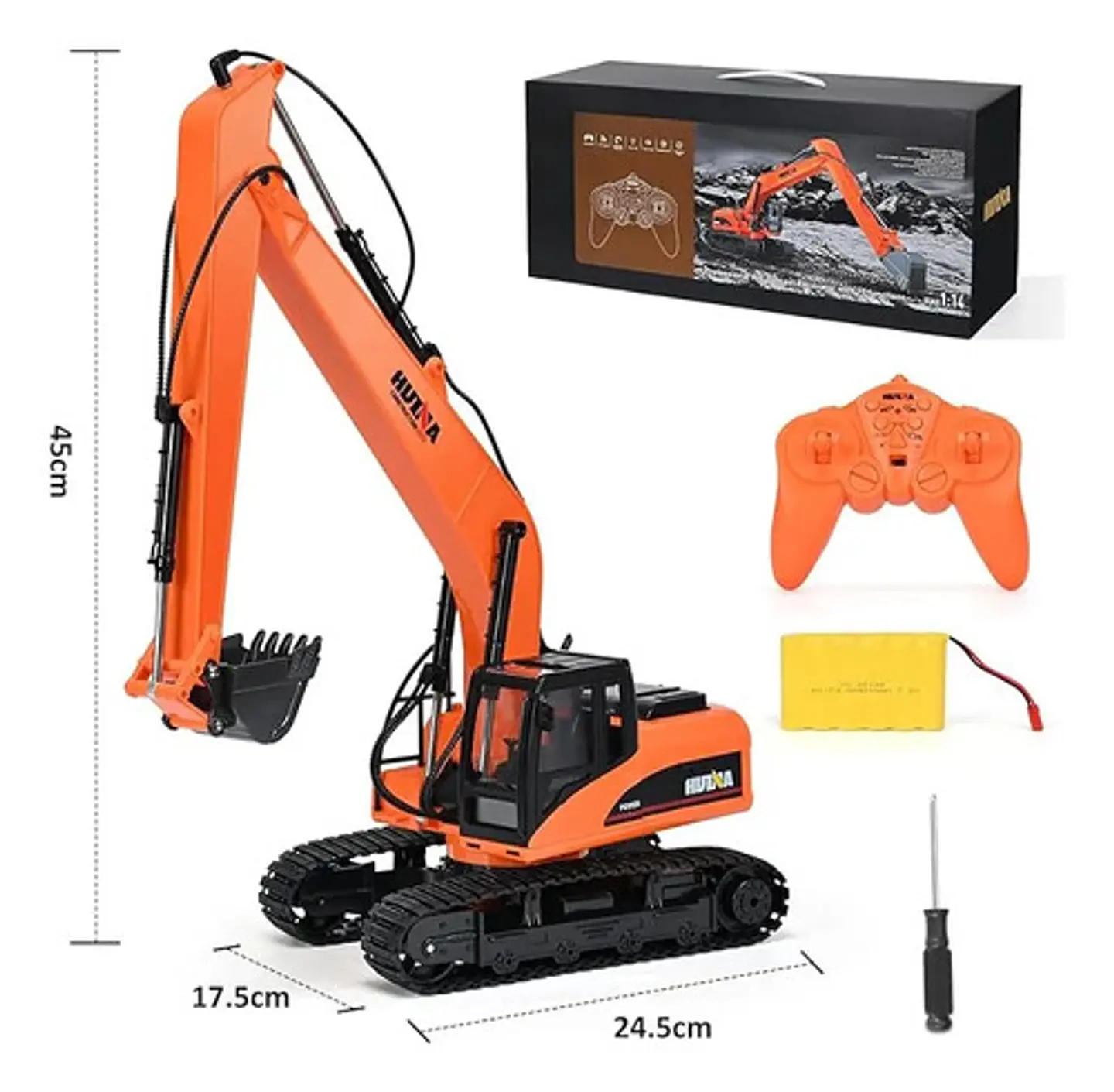 Carro De Juguete A Control Remoto Excavadora Rc Huina 1551 2