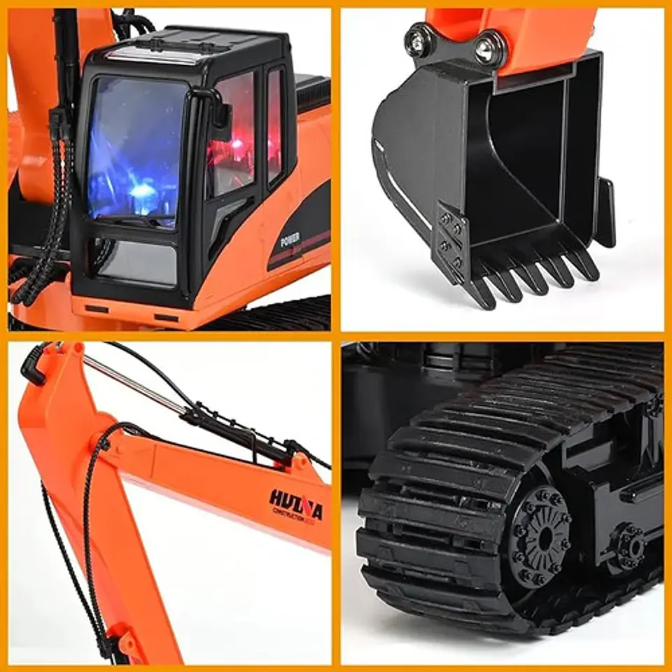 Carro De Juguete A Control Remoto Excavadora Rc Huina 1551 3