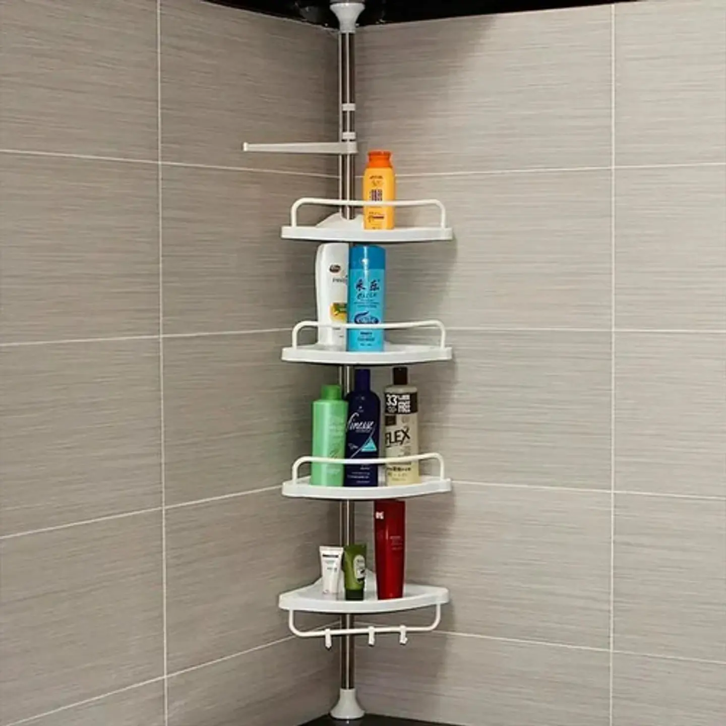 Organizador De Baño Esquinero Organizador Ducha De 4 Niveles Color Blanco 1