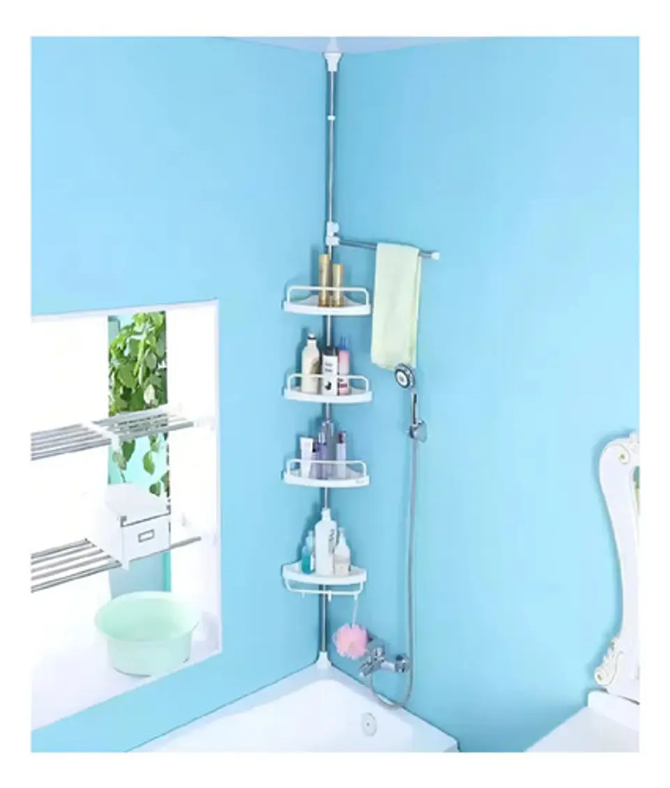 Organizador De Baño Esquinero Organizador Ducha De 4 Niveles Color Blanco 5