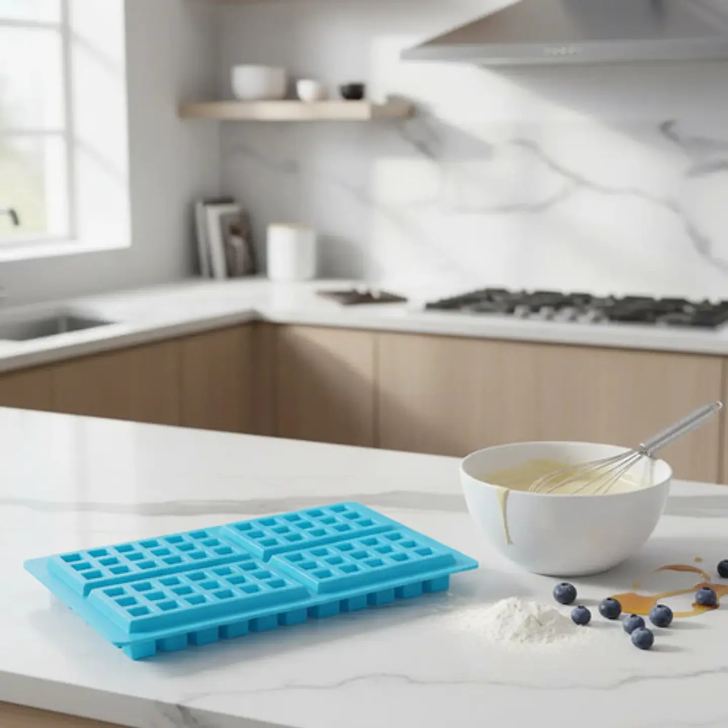Molde De Silicona Para Waffles Chocolatina Velas 4 Puestos 4