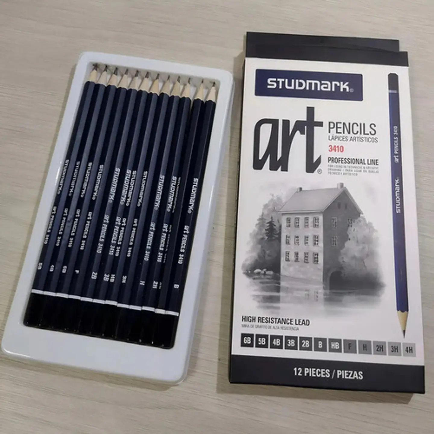 Lápiz De Dibujo X12und Studmark Trazo Negro Graduados 3
